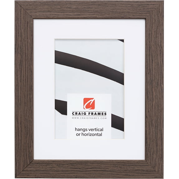 Craig Frames Farmhouse Essentials, 13x19 inch Picture Frame Matted for a 9x13 Photo, Mocha Brown