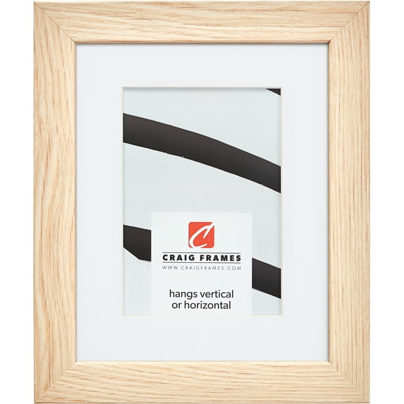 Craig Frames Farmhouse Essentials, 14x18 inch Picture Frame Matted for a 10x13 Photo, Natural Nordic Oak