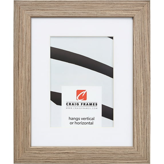 Craig Frames Farmhouse Essentials, 14x20 inch Picture Frame Matted for a 11x17 Photo, Light Walnut Brown