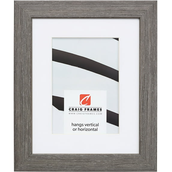 Craig Frames Farmhouse Essentials, 14x22 inch Picture Frame Matted for a 11x17 Photo, Charcoal Grey