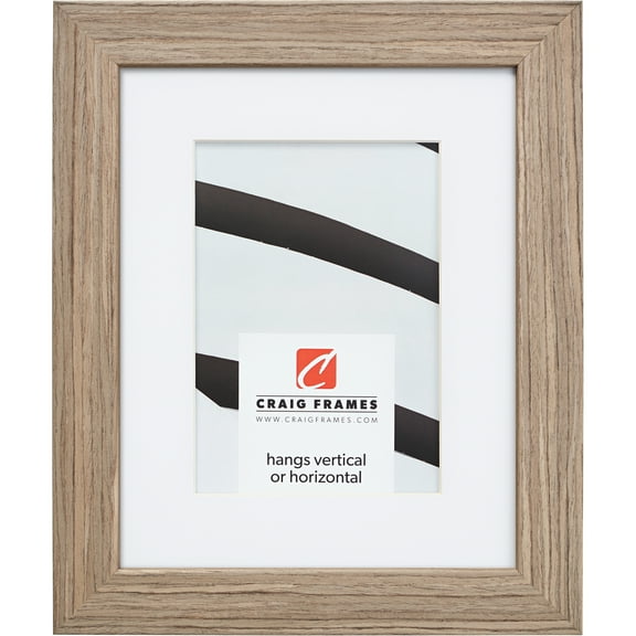 Craig Frames Farmhouse Essentials, 16x22 inch Picture Frame Matted for a 12x18 Photo, Light Walnut Brown