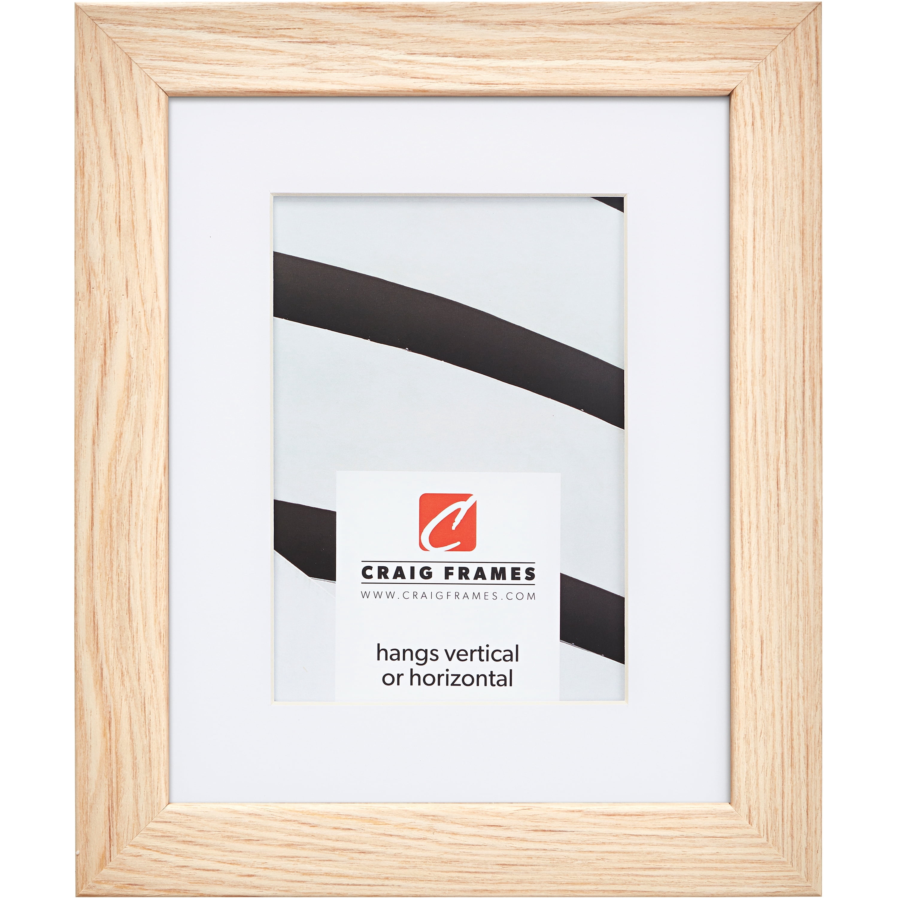 Craig Frames Farmhouse Essentials, 18x24 inch Picture Frame Matted for a 12x18 Photo, Natural Nordic Oak