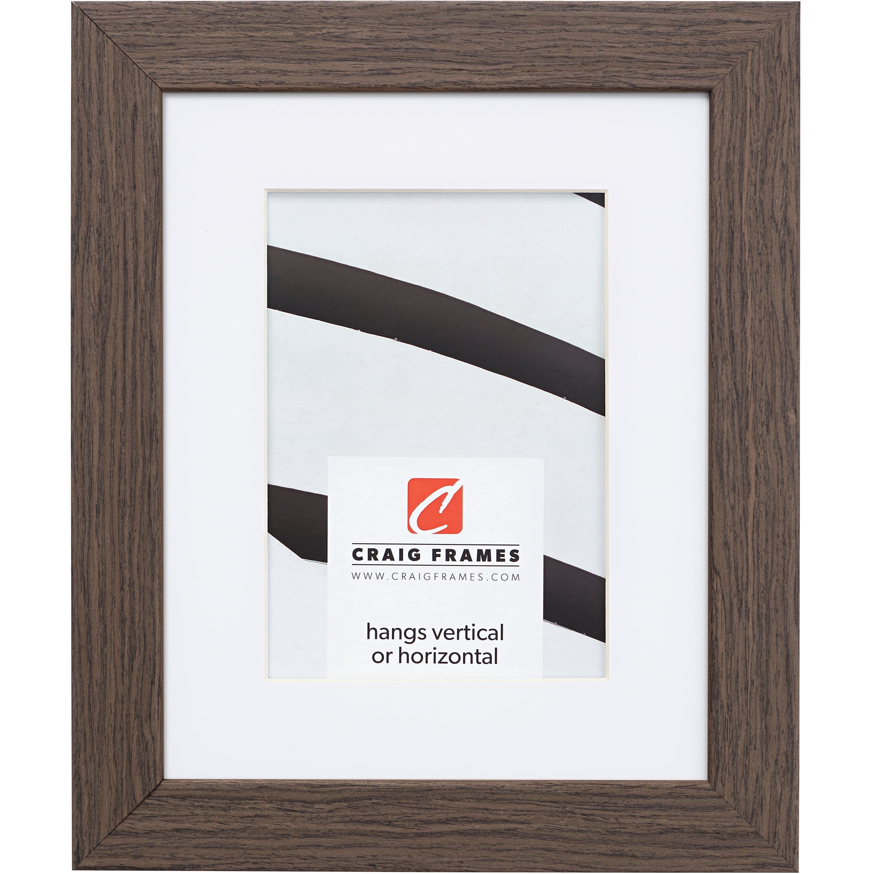 Craig Frames Farmhouse Essentials, 22x28 inch Picture Frame Matted for a 18x24 Photo, Mocha Brown