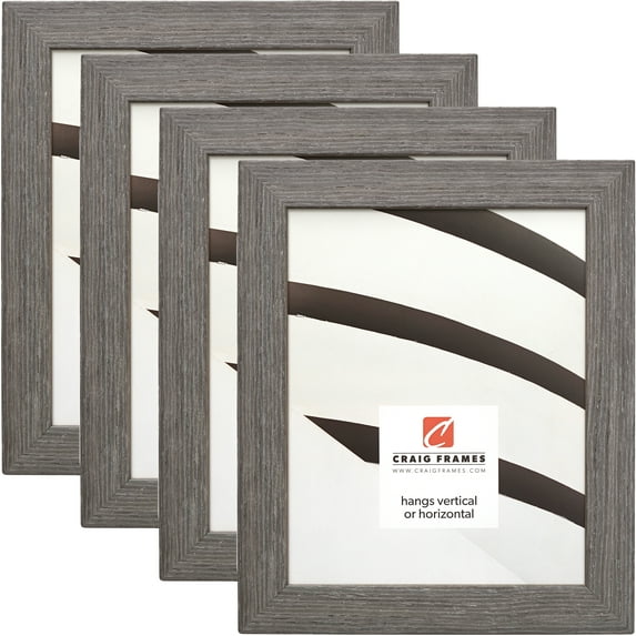 Craig Frames Farmhouse Essentials, 8x12 inch Picture Frame, Charcoal Grey, Set of 4