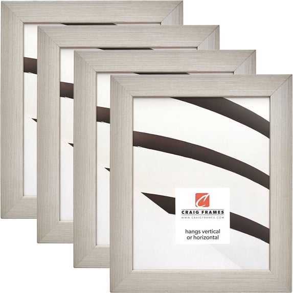 Craig Frames Farmhouse Essentials, 8x12 inch Picture Frame, Light Grey, Set of 4