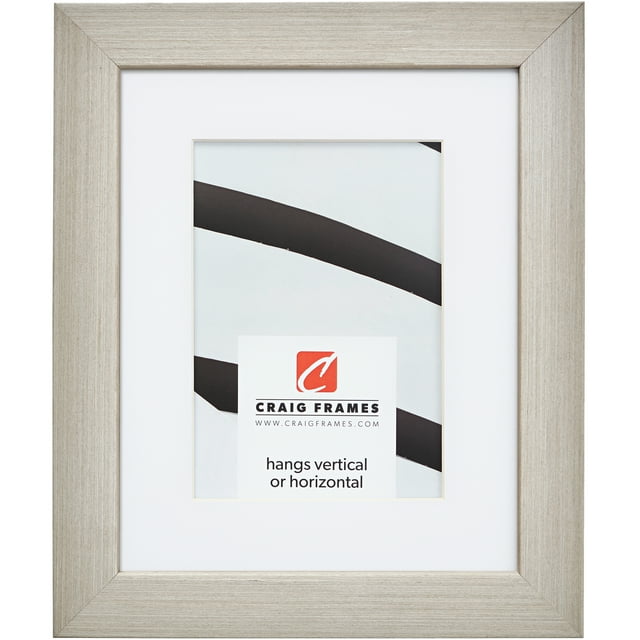 Craig Frames Farmhouse Essentials, 8x12 inch Picture Frame Matted for a 5x7 Photo, Light Grey