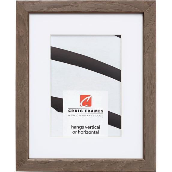 Craig Frames Farmhouse Essentials Tall, 10x12 inch Picture Frame Matted for a 8x10 Photo, Hare Brown and Grey