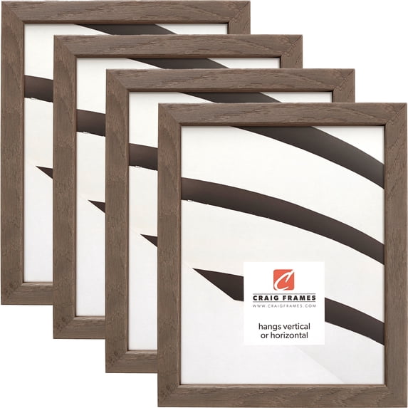Craig Frames Farmhouse Essentials Tall, 10x13 inch Picture Frame, Hare Brown and Grey, Set of 4