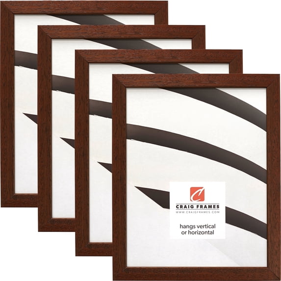 Craig Frames Farmhouse Essentials Tall, 10x13 inch Picture Frame, Walnut Brown, Set of 4