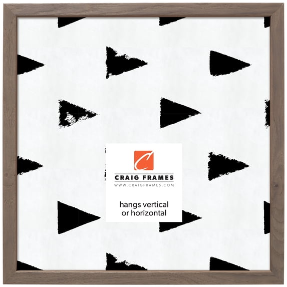 Craig Frames Farmhouse Essentials Tall, 12x12 inch Picture Frame, Hare Brown and Grey