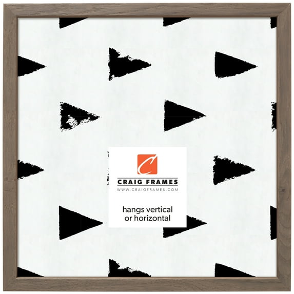 Craig Frames Farmhouse Essentials Tall, 12x12 inch Picture Frame, Hare Brown and Grey