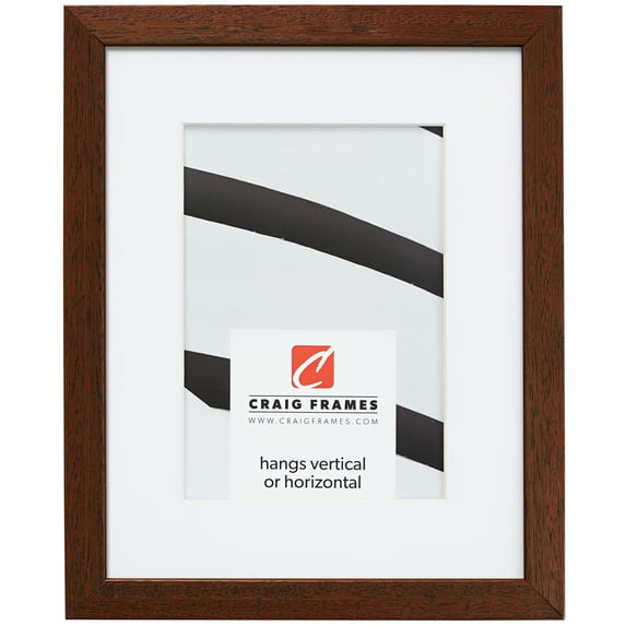 Craig Frames Farmhouse Essentials Tall, 12x36 inch Picture Frame Matted for a 8x32 Photo, Walnut Brown