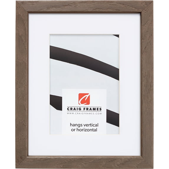 Craig Frames Farmhouse Essentials Tall, 13x19 inch Picture Frame Matted for a 9x13 Photo, Hare Brown and Grey