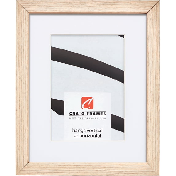 Craig Frames Farmhouse Essentials Tall, 14x18 inch Picture Frame Matted for a 10x13 Photo, Natural Nordic Oak