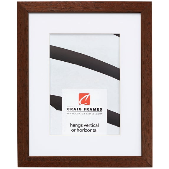 Craig Frames Farmhouse Essentials Tall, 14x18 inch Picture Frame Matted for a 10x13 Photo, Walnut Brown