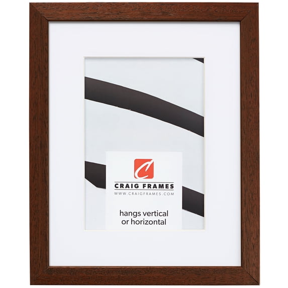 Craig Frames Farmhouse Essentials Tall, 16x24 inch Picture Frame Matted for a 12x18 Photo, Walnut Brown