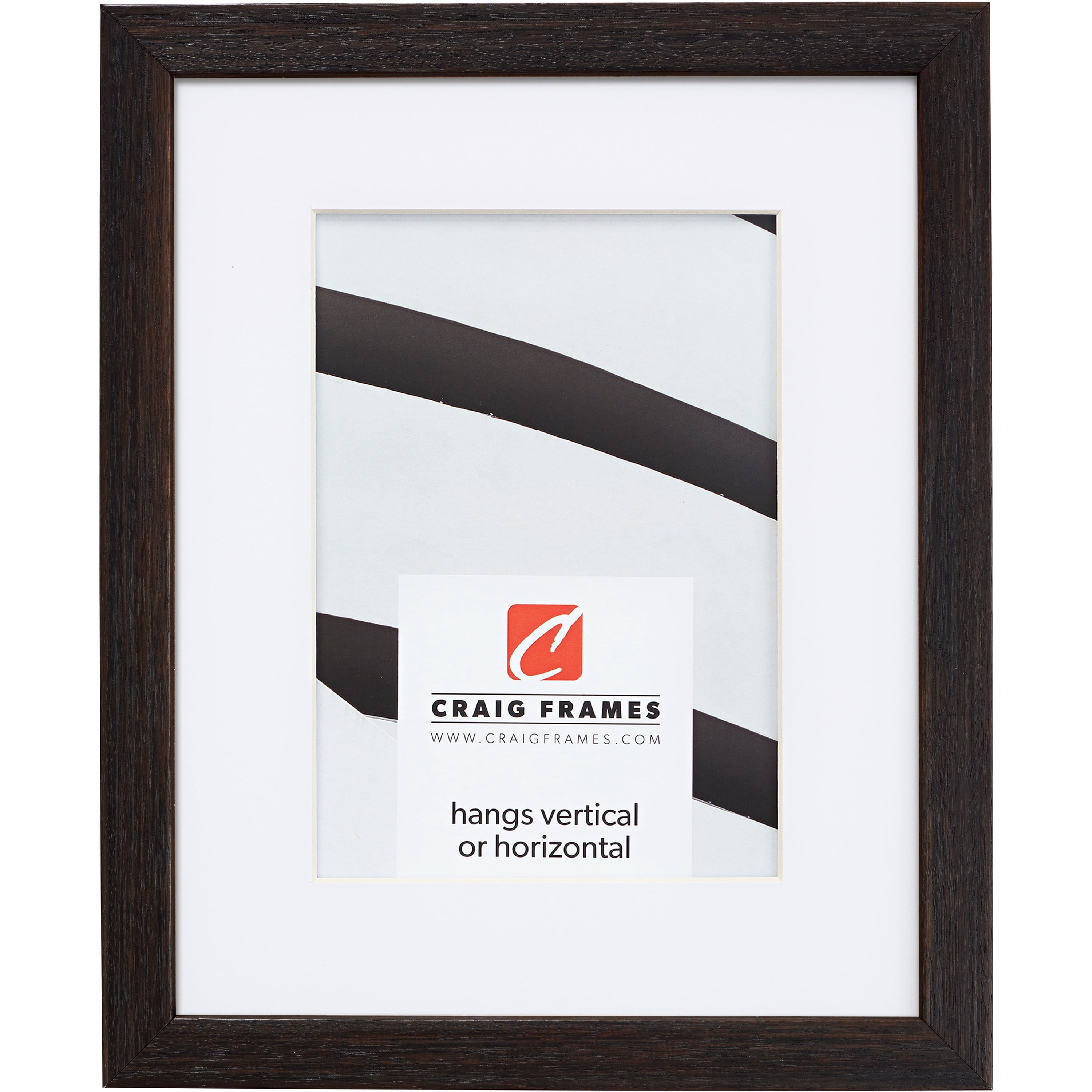 Craig Frames Farmhouse Essentials Tall, 18x24 inch Picture Frame Matted for a 12x18 Photo, Black