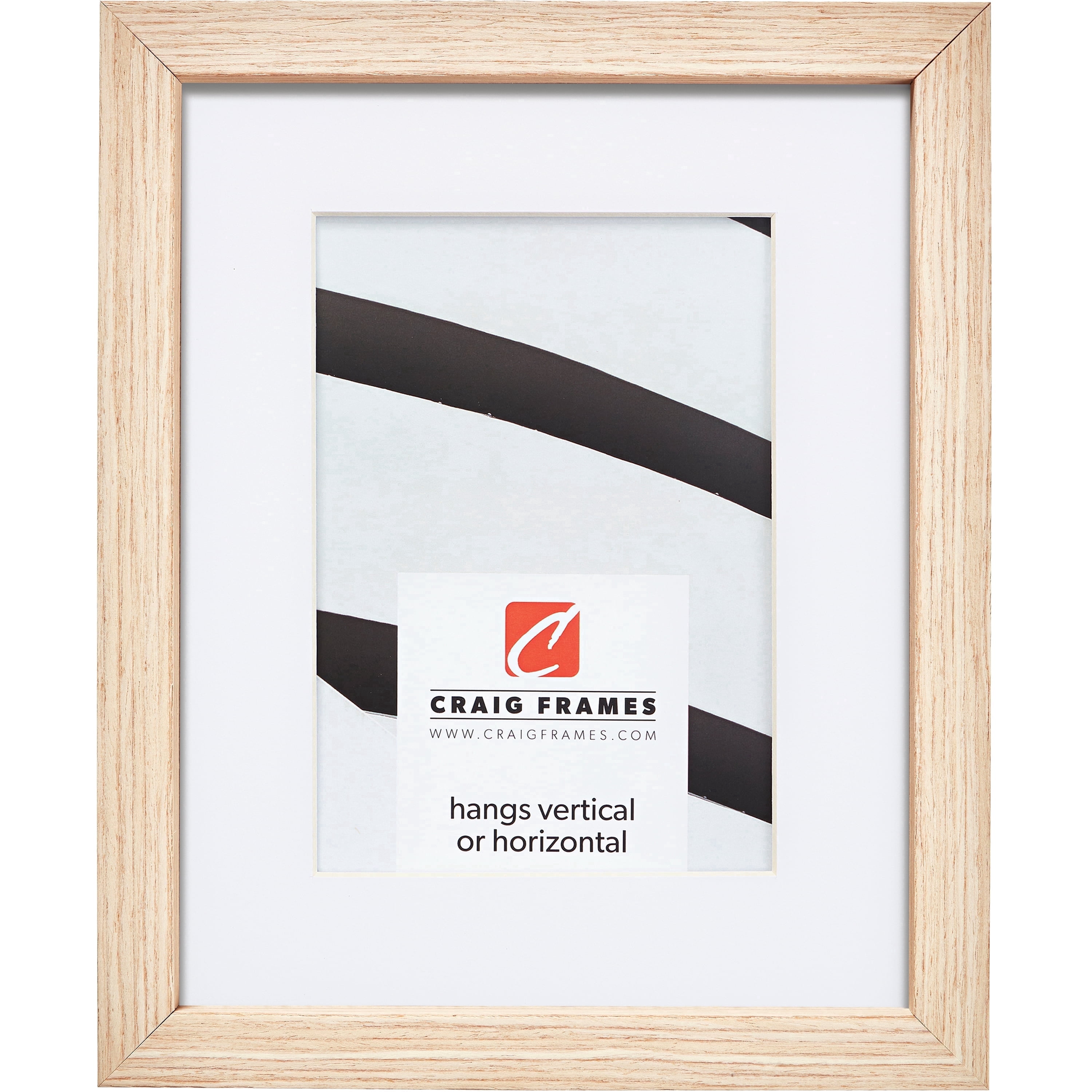 Craig Frames Farmhouse Essentials Tall, 18x24 inch Picture Frame Matted for a 12x18 Photo, Natural Nordic Oak