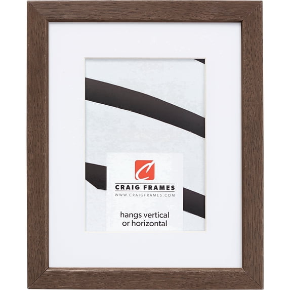 Craig Frames Farmhouse Essentials Tall, 19x25 inch Picture Frame Matted for a 14x20 Photo, Muskrat Brown