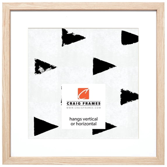 Craig Frames Farmhouse Essentials Tall, 20x20 inch Picture Frame Matted for a 16x16 Photo, Natural Nordic Oak