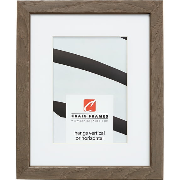 Craig Frames Farmhouse Essentials Tall, 20x26 inch Picture Frame Matted for a 16x22 Photo, Hare Brown and Grey