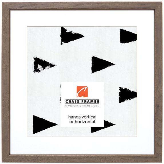 Craig Frames Farmhouse Essentials Tall, 24x24 inch Picture Frame Matted for a 20x20 Photo, Hare Brown and Grey