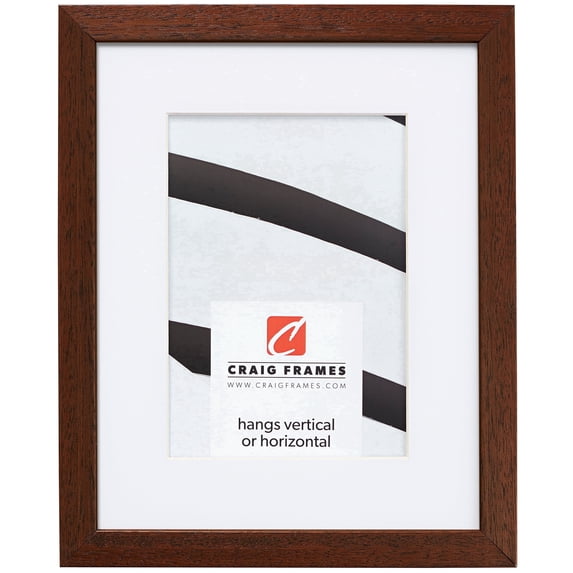 Craig Frames Farmhouse Essentials Tall, 24x32 inch Picture Frame Matted for a 20x28 Photo, Walnut Brown