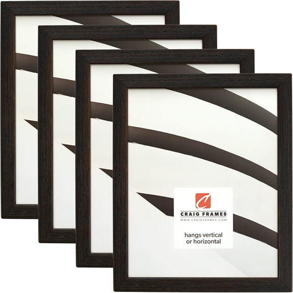 Craig Frames Farmhouse Essentials Tall, 4x10 inch Picture Frame, Black, Set of 4