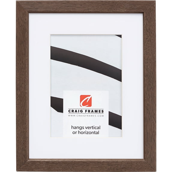 Craig Frames Farmhouse Essentials Tall, 5x7 inch Picture Frame Matted for a 4x6 Photo, Muskrat Brown