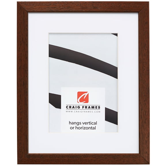 Craig Frames Farmhouse Essentials Tall, 5x7 inch Picture Frame Matted for a 4x6 Photo, Walnut Brown