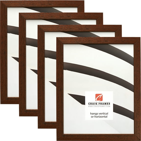 Craig Frames Farmhouse Essentials Tall, 5x7 inch Picture Frame, Walnut Brown, Set of 4