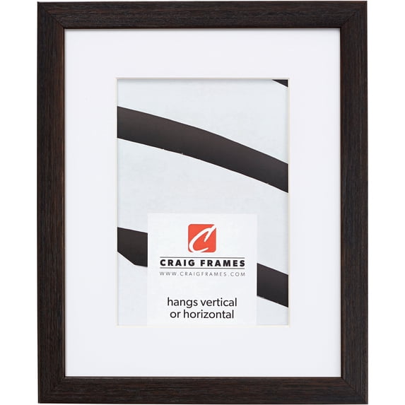 Craig Frames Farmhouse Essentials Tall, 8x12 inch Picture Frame Matted for a 5x7 Photo, Black