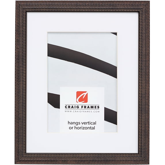 Craig Frames Farnsworth, 10x12 inch Picture Frame Matted for a 8x10 Photo, Black