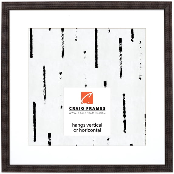 Craig Frames Farnsworth, 20x20 inch Picture Frame Matted for a 16x16 Photo, Black