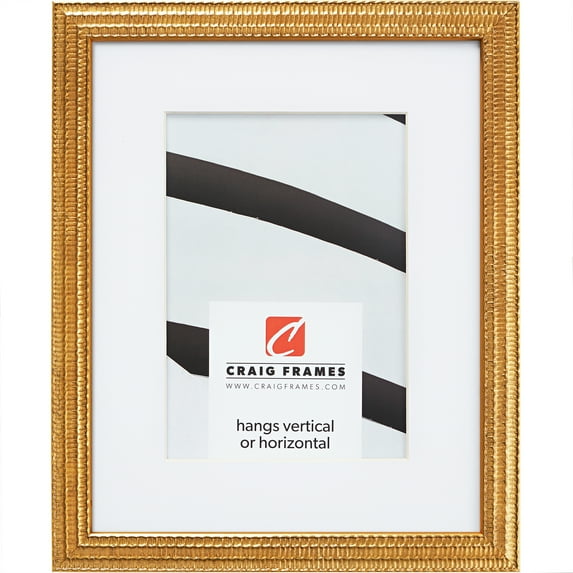 Craig Frames Farnsworth, 20x27 inch Picture Frame Matted for a 16x24 Photo, Gold