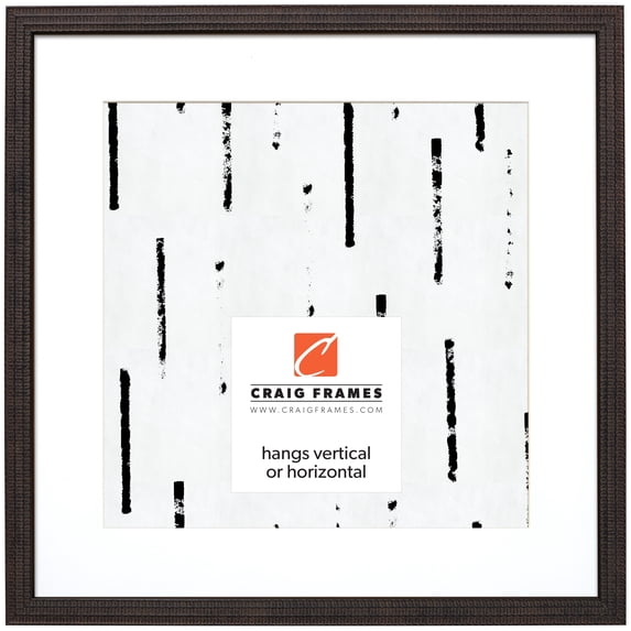 Craig Frames Farnsworth, 24x24 inch Picture Frame Matted for a 20x20 Photo, Black