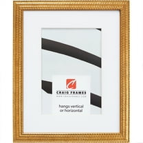 Craig Frames Farnsworth, 5x7 inch Picture Frame Matted for a 4x6 Photo, Gold