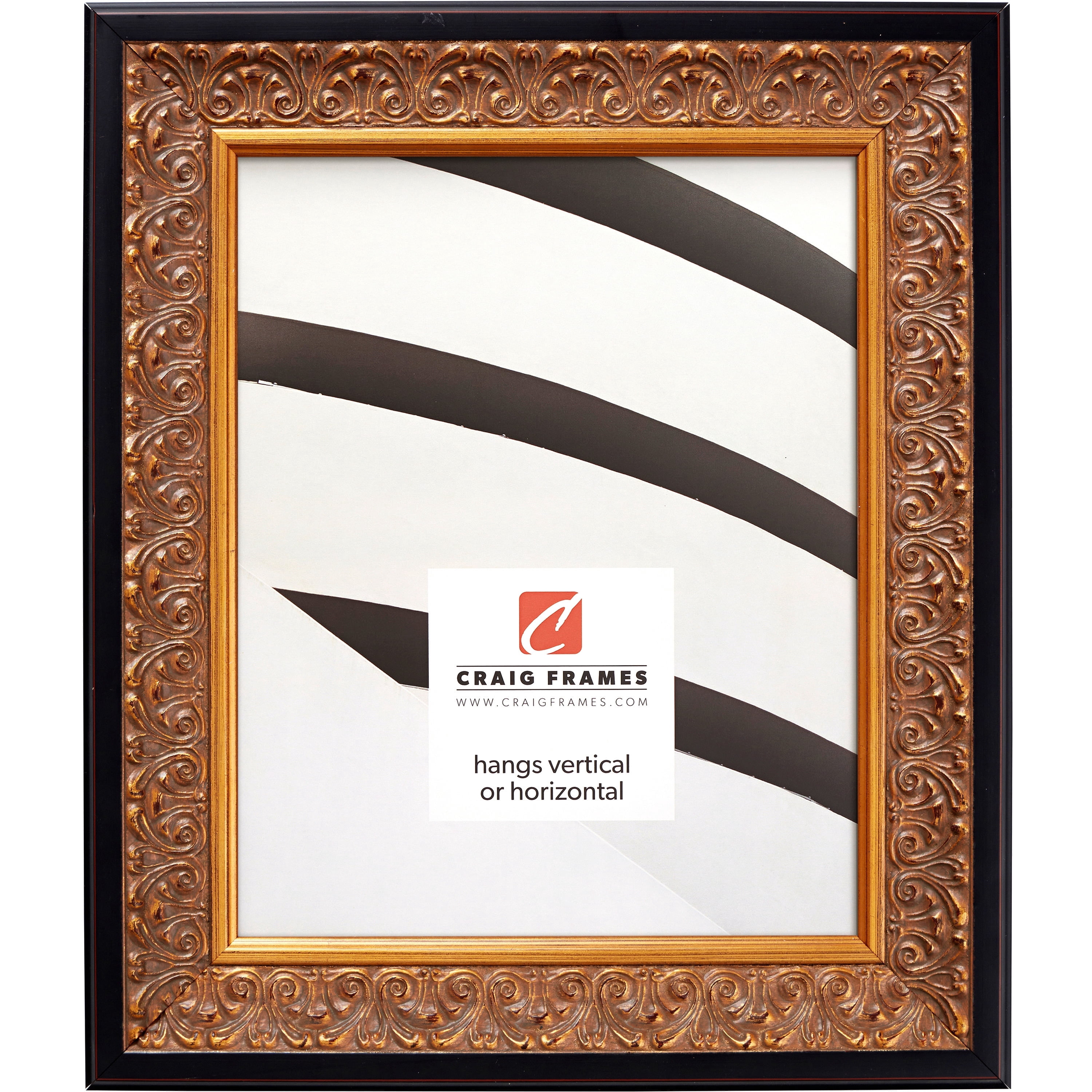 Craig Frames Furio, 18x24 inch Picture Frame, Gold and Black