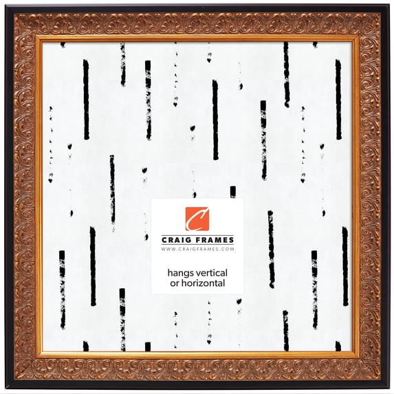 Craig Frames Furio, 24x24 inch Picture Frame, Gold and Black