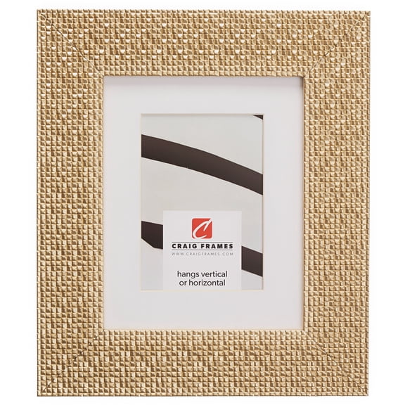Craig Frames Glimmer, 10x12 inch Champagne Gold Picture Frame Matted for a 8x10 Photo