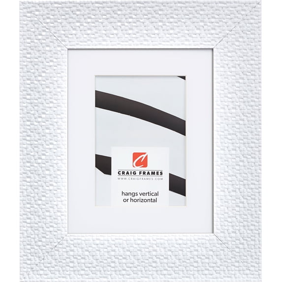 Craig Frames Glimmer, 12x18 inch Picture Frame Matted for a 10x13 Photo, White