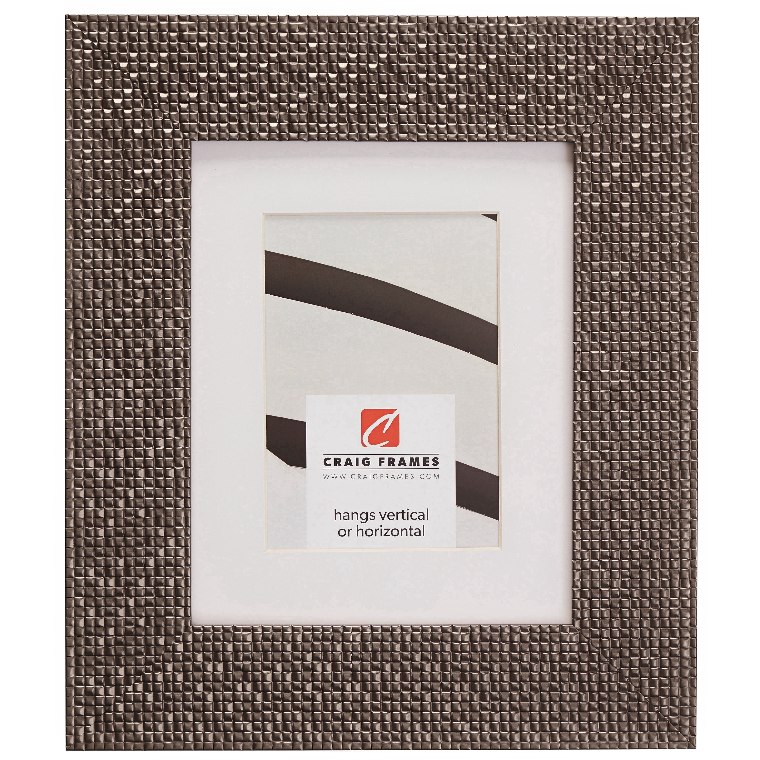Craig Frames Glimmer, 14x20 inch Pewter Picture Frame Matted for a ...
