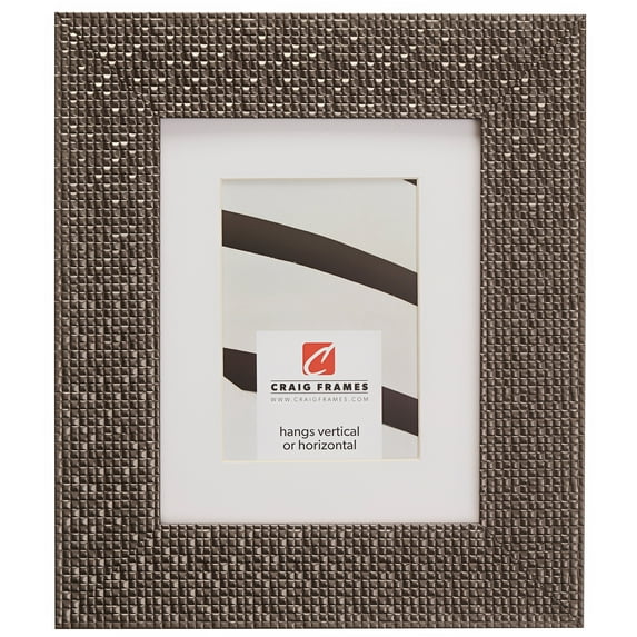 Craig Frames Glimmer, 14x22 inch Pewter Picture Frame Matted for a 11x17 Photo
