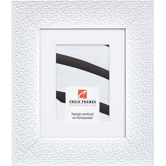Craig Frames Glimmer, 20x24 inch Picture Frame Matted for a 16x20 Photo, White
