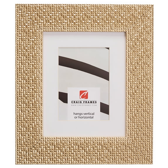 Craig Frames Glimmer, 20x26 inch Champagne Gold Picture Frame Matted for a 16x22 Photo