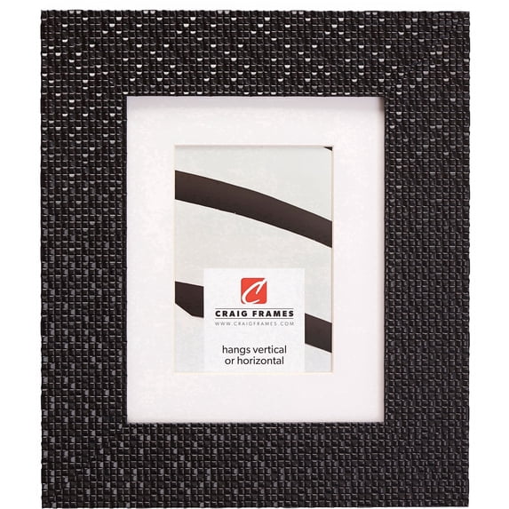 Craig Frames Glimmer, 22x28 inch Black Picture Frame Matted for a 18x24 Photo