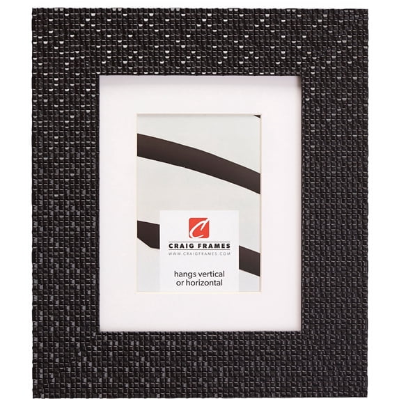 Craig Frames Glimmer, 24x32 inch Black Picture Frame Matted for a 20x28 Photo