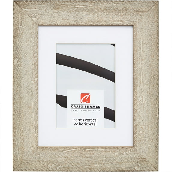 Craig Frames Hatteras, 11x14 inch Picture Frame Matted for a 8x10 Photo, White Wash
