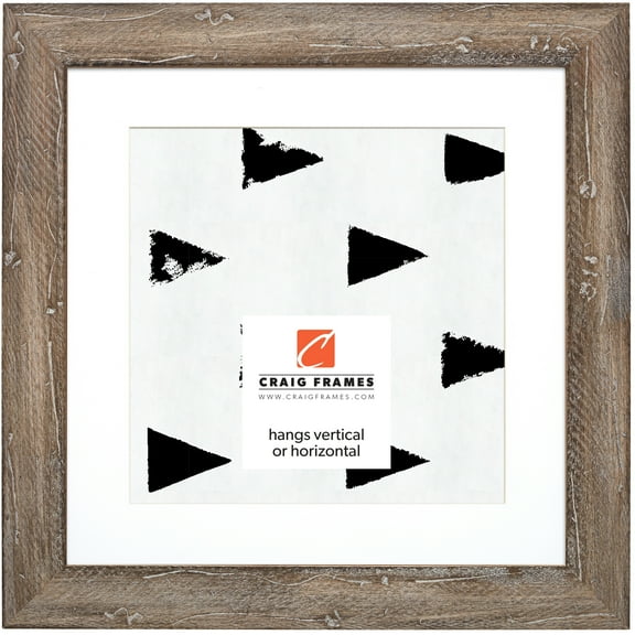 Craig Frames Hatteras, 12x12 inch Picture Frame Matted for a 9x9 Photo, Beach Wood