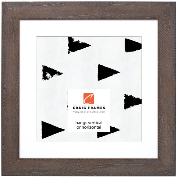 Craig Frames Hatteras, 12x12 inch Picture Frame Matted for a 9x9 Photo, Grey Wash